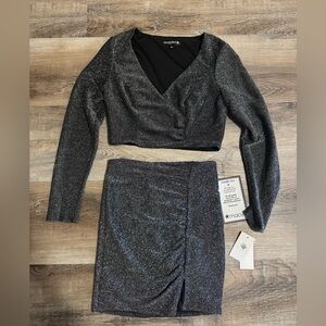 Elegant Black Glitter 2 Piece Set